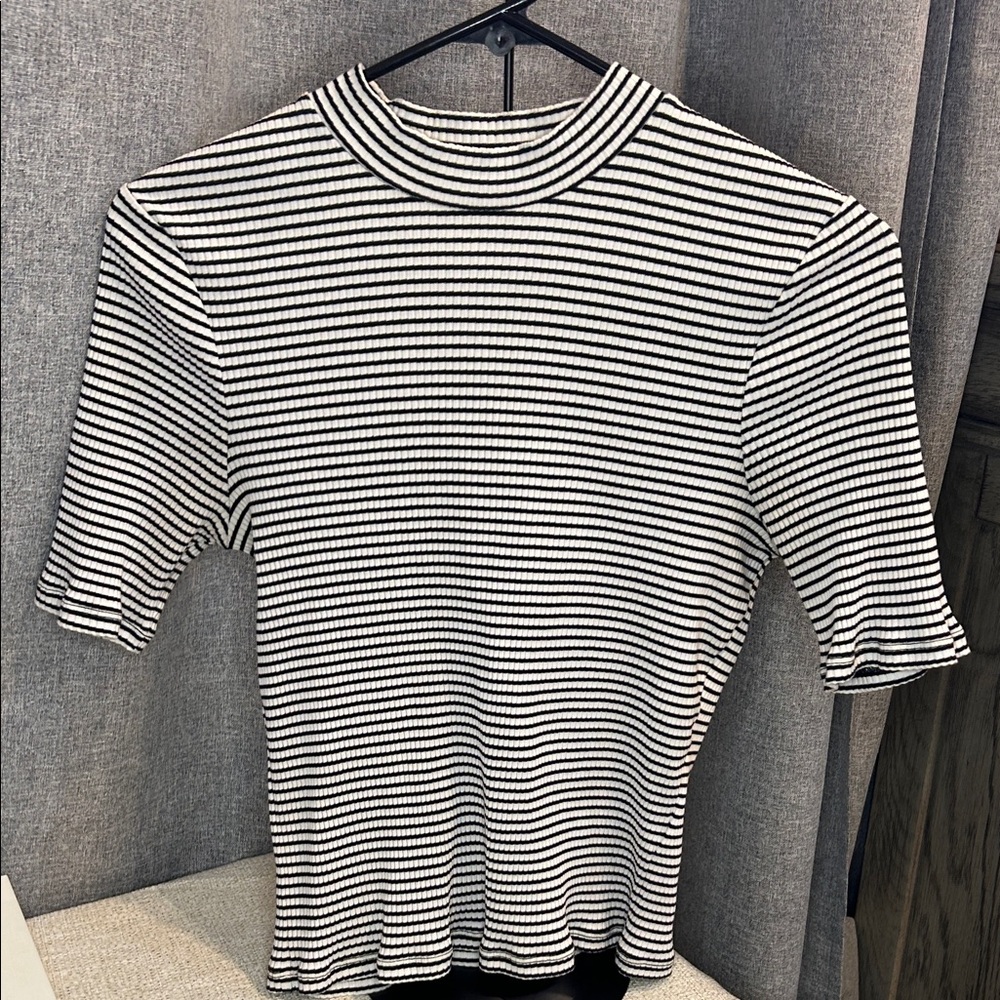 Boden Striped Mockneck Top